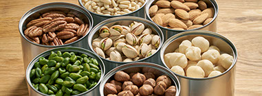 Choice of nuts in tins
